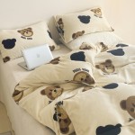 2022 New Simple Casual Style Milk Velvet Four-piece Bear Set