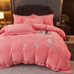 2023 new milk velvet embroidery four-piece set Shili Spring Breeze series bed sheet style four-piece set