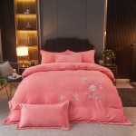 2023 new milk velvet embroidery four-piece set Shili Spring Breeze series bed sheet style four-piece set