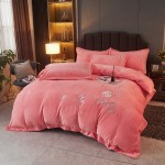 2023 new milk velvet embroidery four-piece set Shili Spring Breeze series bed sheet style four-piece set