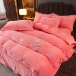 2023 new milk velvet embroidery four-piece set Shili Spring Breeze series bed sheet style four-piece set