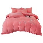 2023 new milk velvet embroidery four-piece set Shili Spring Breeze series bed sheet style four-piece set