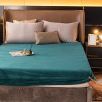 2023 new autumn and winter high weight milk velvet thickened bed sheet single product malachite green