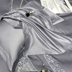 2023 new 120-count long-staple cotton embroidery series four-piece set encounter series modern gray