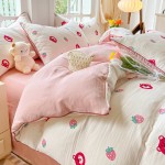 Class a pure cotton double-layer yarn bed four-piece set student dormitory three-piece quilt cover bed sheet Nantong