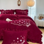 New baby velvet embroidered Camellia Muge series four-piece set