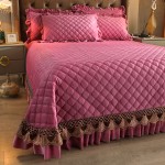 Crystal velvet quilted bed cover three-piece set Shengshi Nianhua Bean Paste