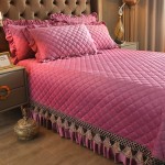 Crystal velvet quilted bed cover three-piece set Shengshi Nianhua Bean Paste