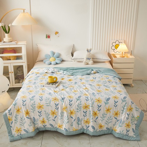 2023 New Printed Washed Cotton Summer Quilt Washed Cotton Summer Cooling Quilt Air Conditioning Quilt