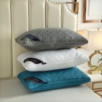 2022 new Hilton three-dimensional quilted three-line grid pillow core feather velvet pillow 4874cm white 1000g